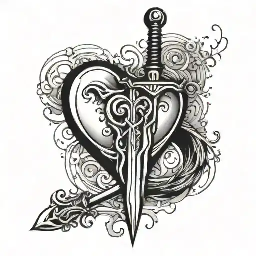 A Sword Infront Of A Heart