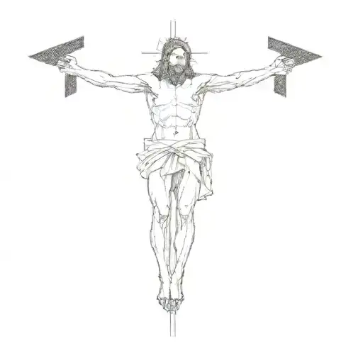 Jesus On The Cross With Uzis In His Hands