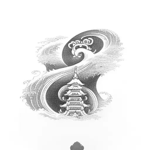 Hanuman Monkey God-inspired Tattoo With A Twist Of Buddhism And The He Great Wave Off Kanagawa