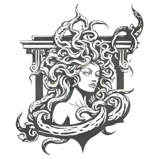 Medusa And Temple