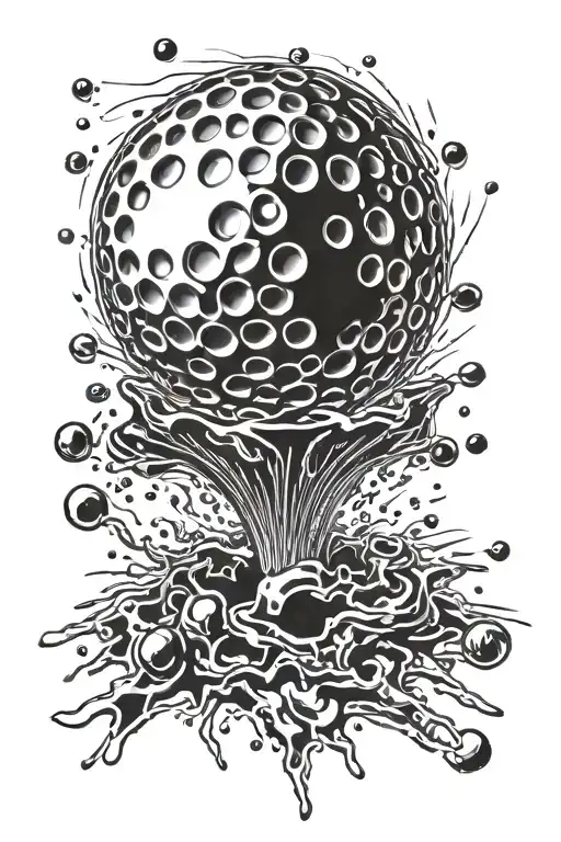 A Golf Ball Morphing Into A Computer Chip