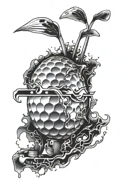 A Golf Ball Morphing Into A Computer Chip Embedded
