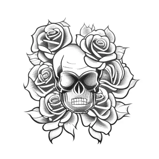 Crown Skull Roses