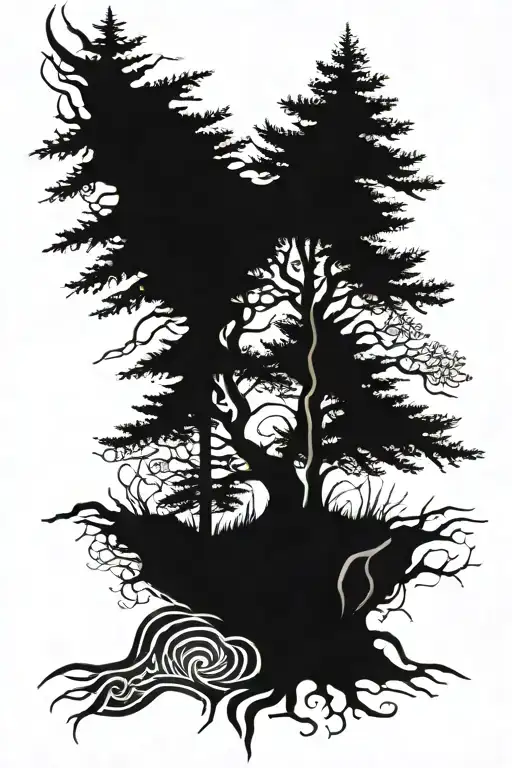 Norse Style Abstract Cedar Tree