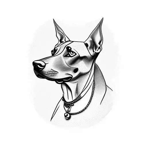 Doberman Wearing A Vivenne Westwood Pearl Necklace