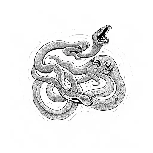 Snake Shaking A Hand It Is Biting