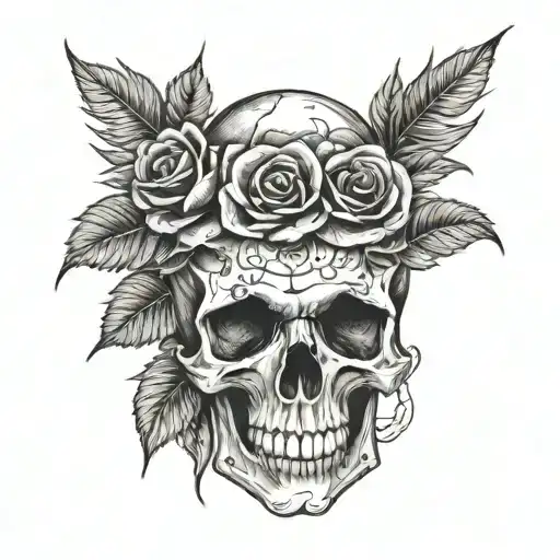 Skull And Rose