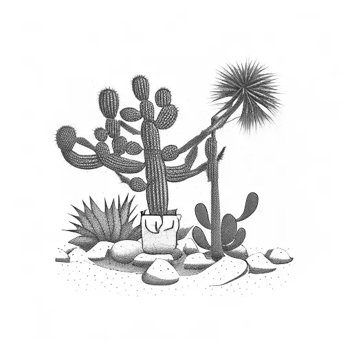 A Monkey Swinging From A Cactus In A Desert Landscape