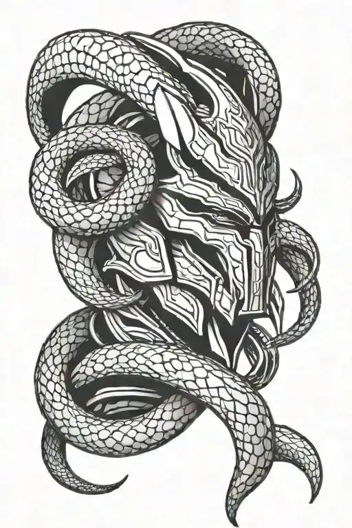 Loki Snakes Symbol Wrapped Around His Helmet