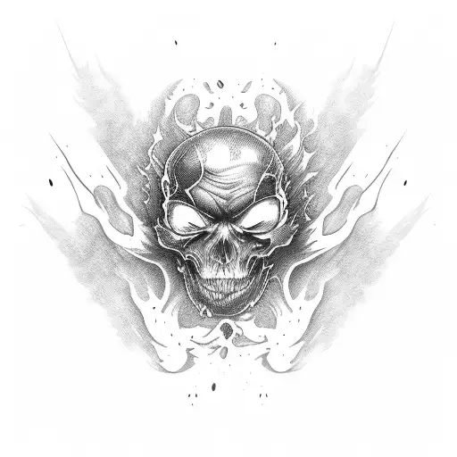 Burning Skull With Melting Eyes