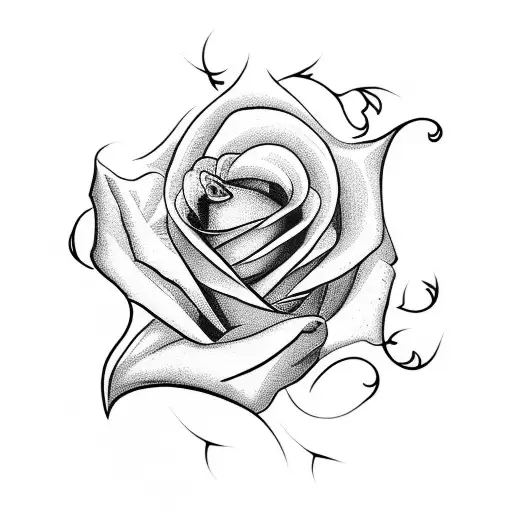 A Bone Hand Holding A Rose