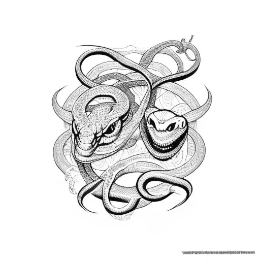 Snake And Devil Face