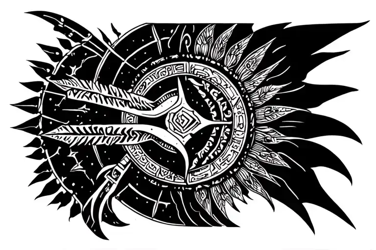 Cyber Sigil Maya Warrior