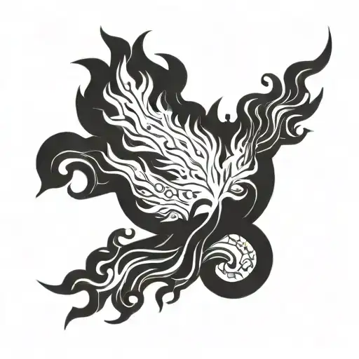 Upupa On Fire Flames