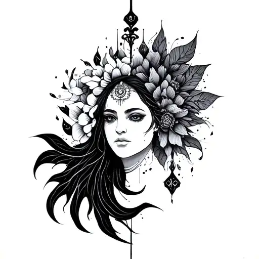 A Spiritual Blackwork Tattoo Showcasing Your Bold And Stubborn Nature In A Creative Way