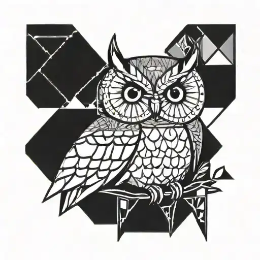 Geometrical Owl Perched