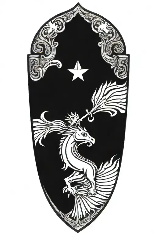 Family Crest Shield Knight Armor Tattoo Design Combining
