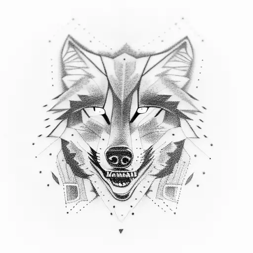 Face Which Is Half Wolf And Half Woman