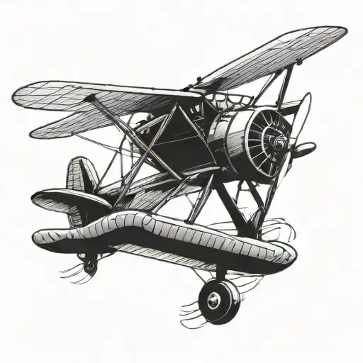 Cat Flying Biplane