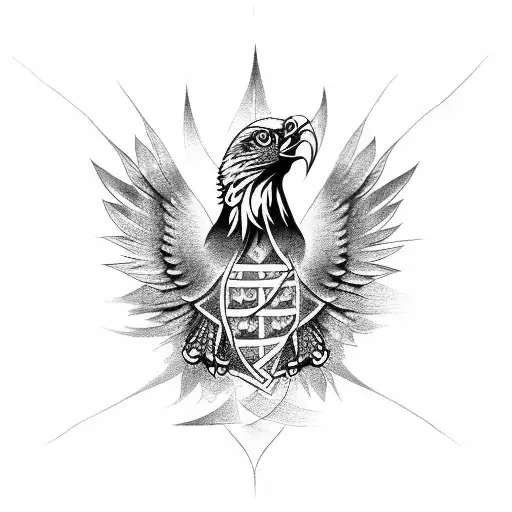 Black Ink Tribal Eagle