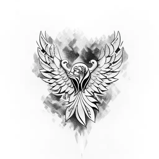 Black Ink Symbolism Tribal Eagle