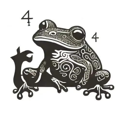 A Frog With Numerology Designs