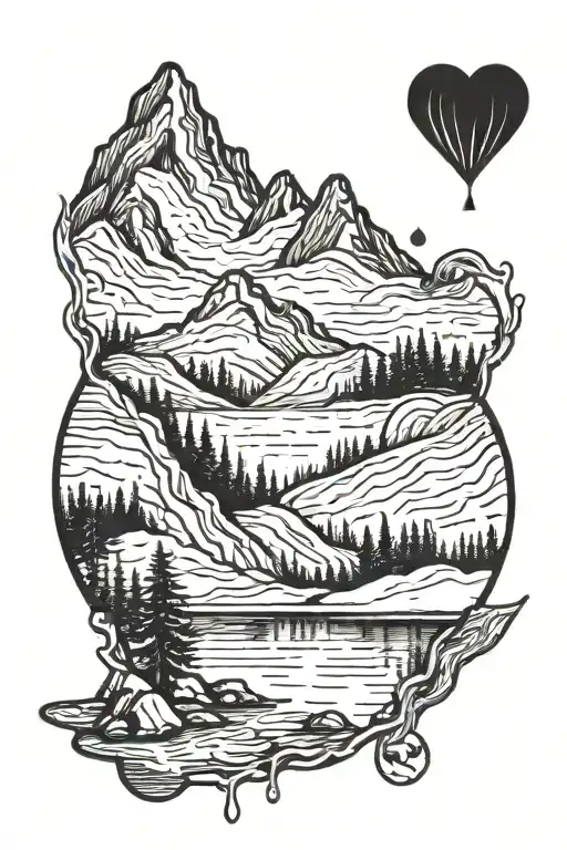 Mountain With A Heart Shaped Lake