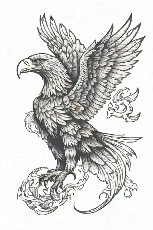 Eagle With Wings Of Fire