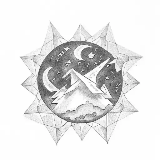 Dark Cresent Moon And A Star