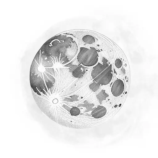 Earths Moon With Water Bending Symbol