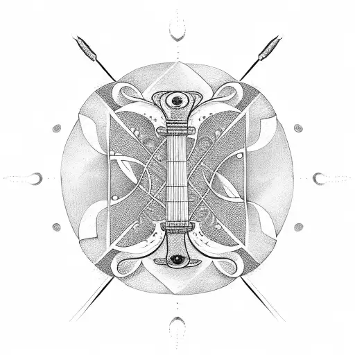 Guitar Strings Transforming Into A Winding Path Of Luck Symbols