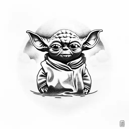 Yoda Flying On A Chinese Style Cloud