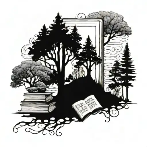 Books And Nature Elements Like Trees