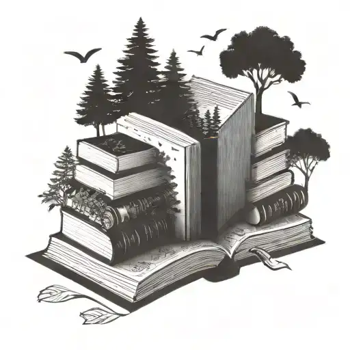 Books And Nature Elements Like Trees
