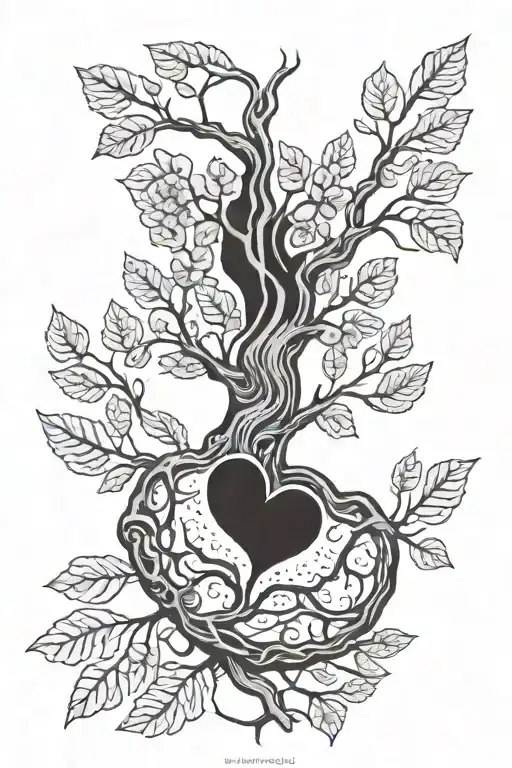 A Tree Growing Out Of A Heart