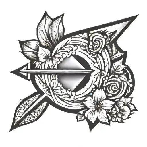 Feminine Arrow Tattoo Design Featuring