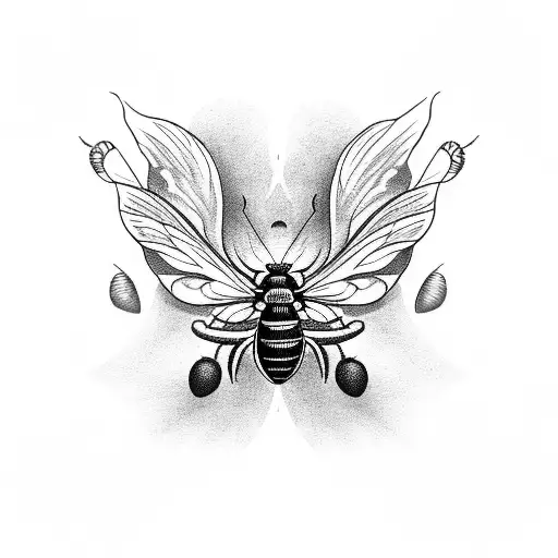 Death Moth With Bees