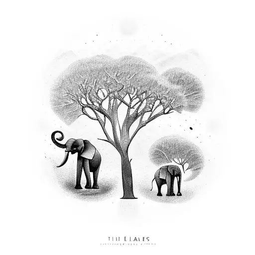 A Family Tree With Elephants As The Leaves