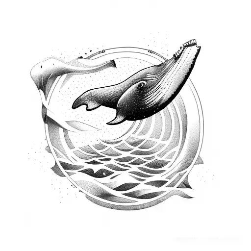 An Abstract Whale Swimming In A Sea Of Vibrant Colors