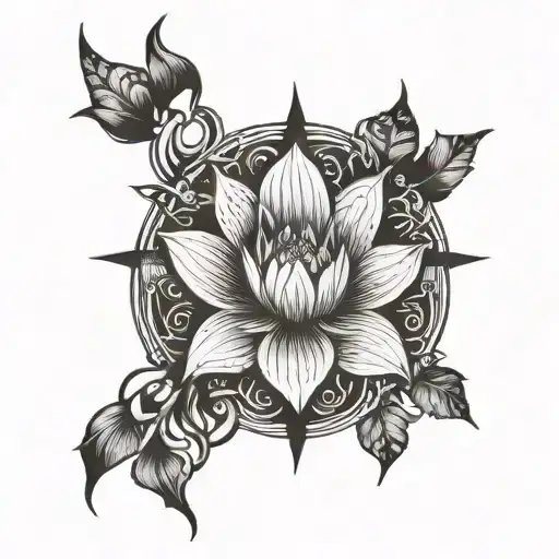 Cross And Lotus Flower