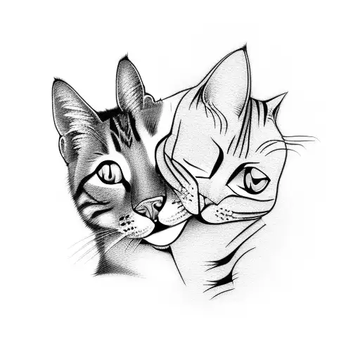 Mother Cat With Baby Cat