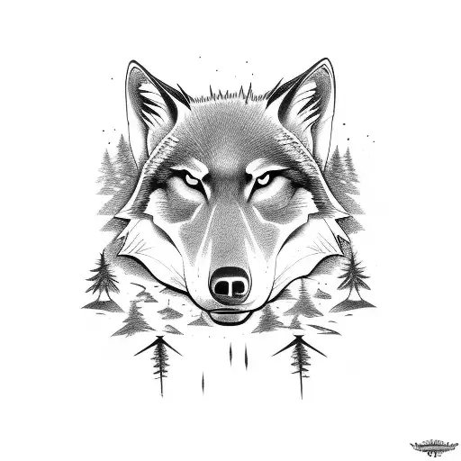 A Detailed Scene Of A Vampire Hunting Wolves In A Forest