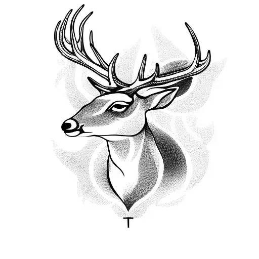 Deer With Zodiacal Sign Cancer And Pisces
