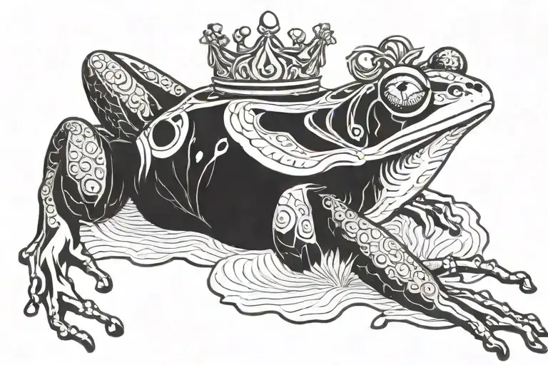 Frog Crow Water Lily King's Crown