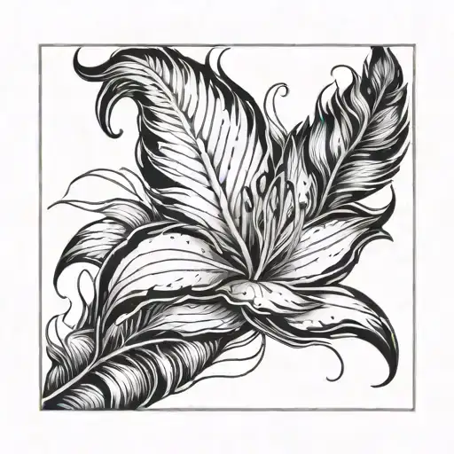 Lily Made Of Swan Feathers