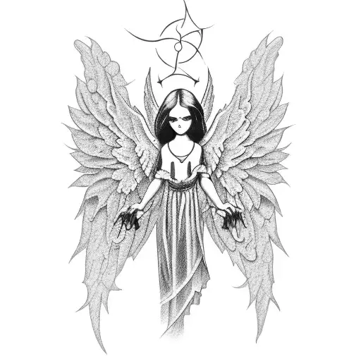 Gothic Angel With Rose