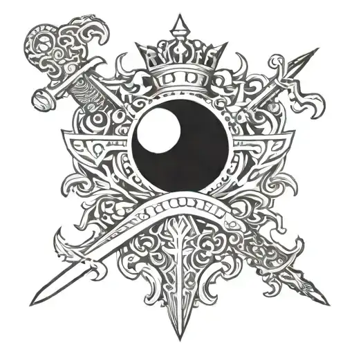 Sword And Crown And Moon