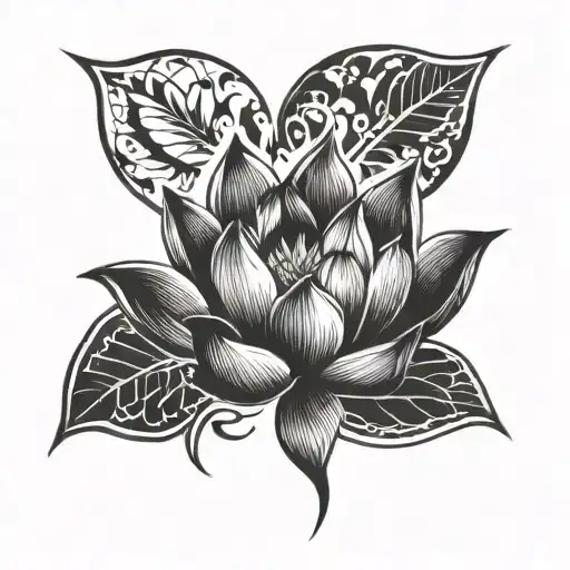 Lotus Flower With A Dog Paw Print In The Center