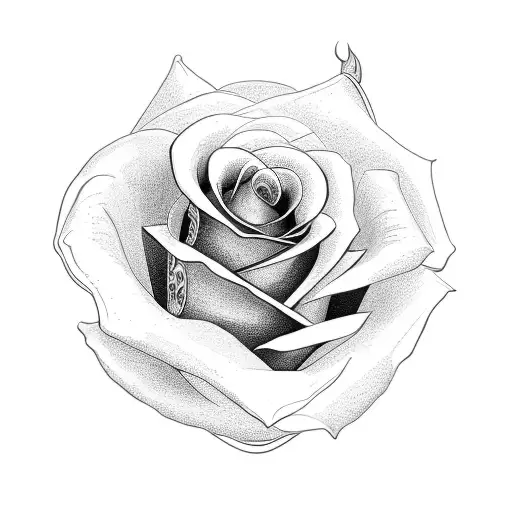 Rose With Hope Written In Stem