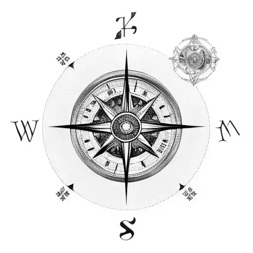 Celestial Compass With Roman Numerals